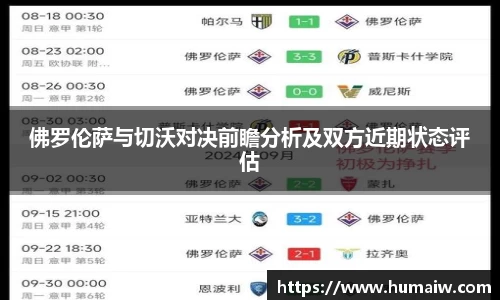 佛罗伦萨与切沃对决前瞻分析及双方近期状态评估